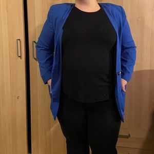 Retro Vintage Blue Blazer w shoulder pads